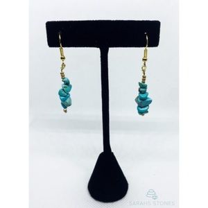 Turquoise handmade earrings on gold